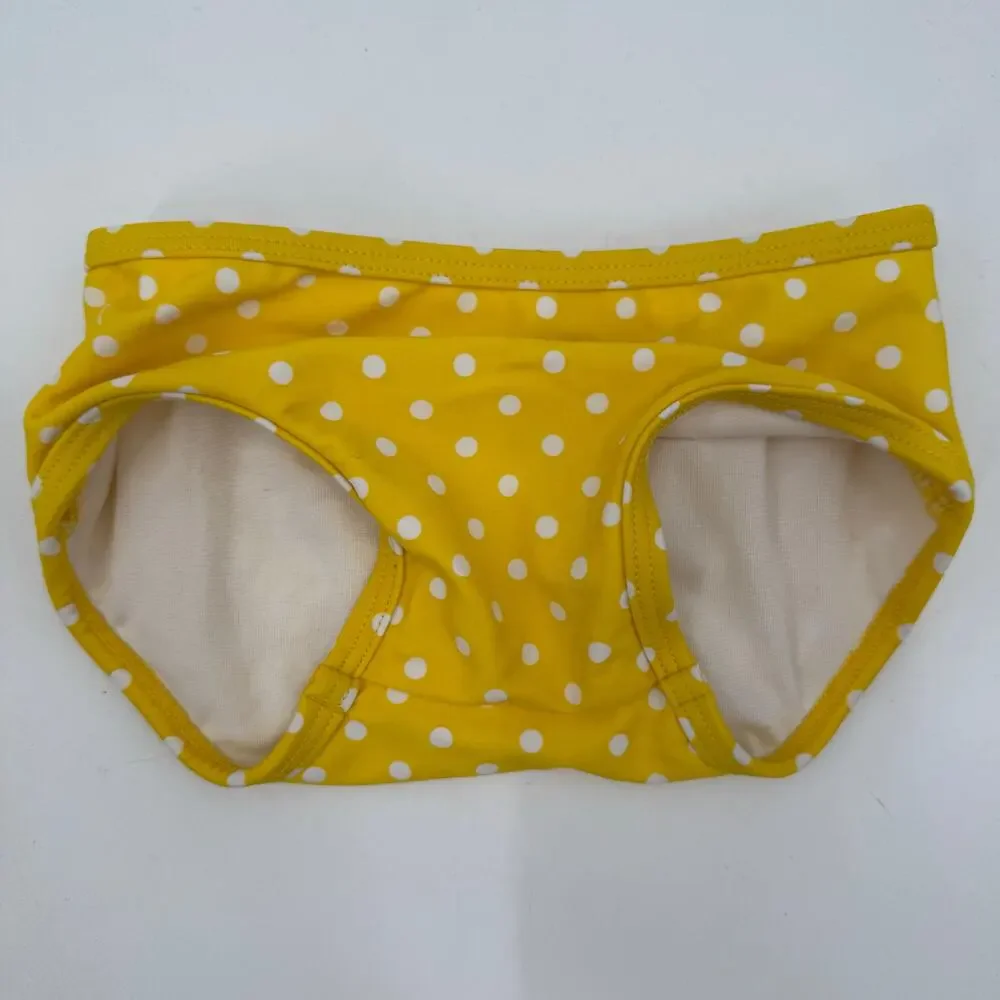 Ruffle Butts Bikini Bottoms Size 6-12 Months Baby Girl Yellow Polka Dot Swim